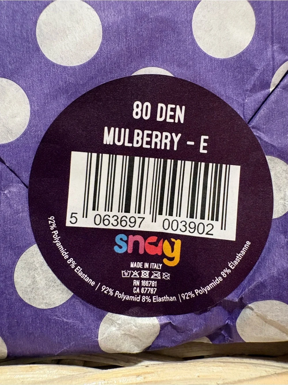 Snag Tights Mulberry Opaque 80 Denier Tights Size E 12-18